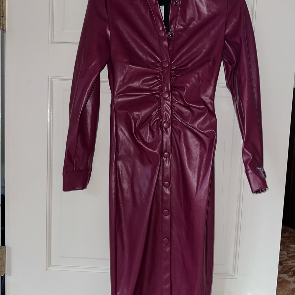 Fashion Nova Deep Purple Faux Leather Dress